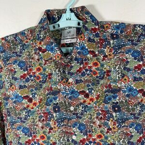 Kurt River Shirt Mens 2XL Colorful Slim Fit Button Up Long Sleeve Floral Cotton